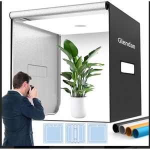 Glendan 40"x40" Light Box Photography, Large Photo Light Box with 3 Light Pan...